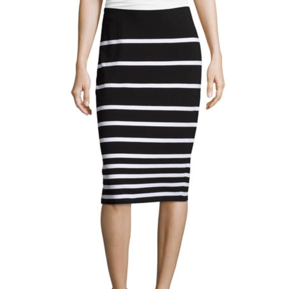 Chelsea and Theodore knit stripe pencil skirt